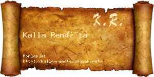 Kalla Renáta névjegykártya