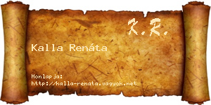 Kalla Renáta névjegykártya